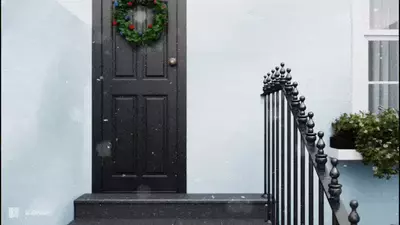Christmas wreath on the door