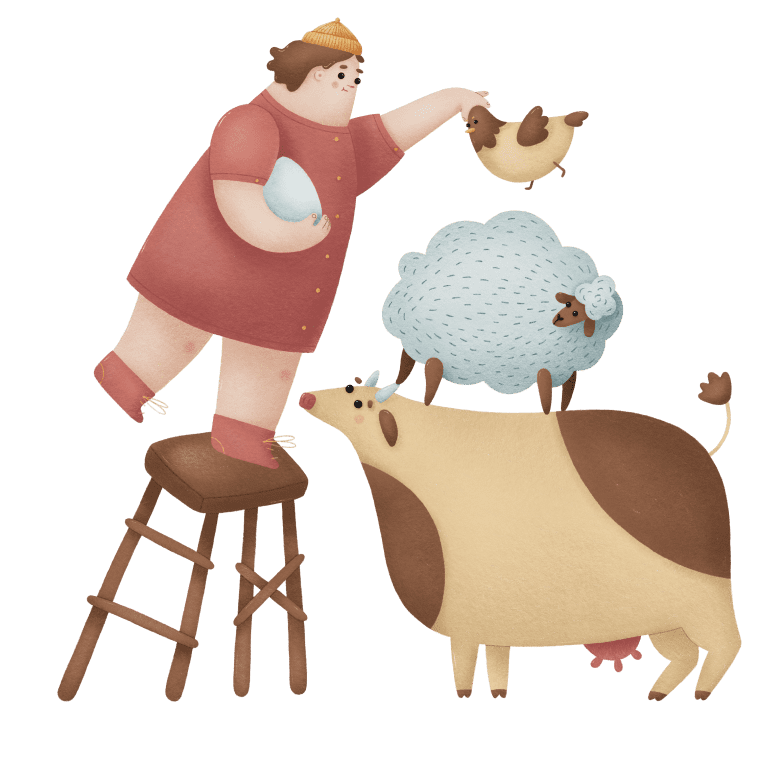 Illustration in Woolly style
