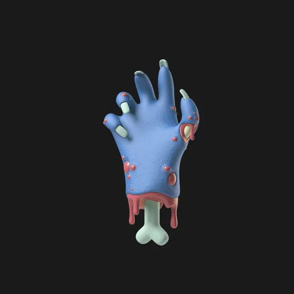 Blue zombie hand